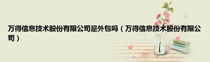 万得信息技术股份有限公司是外包吗（万得信息技术股份有限公司）