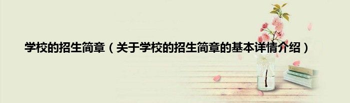 学校的招生简章（关于学校的招生简章的基本详情介绍）