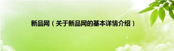 新品网（关于新品网的基本详情介绍）