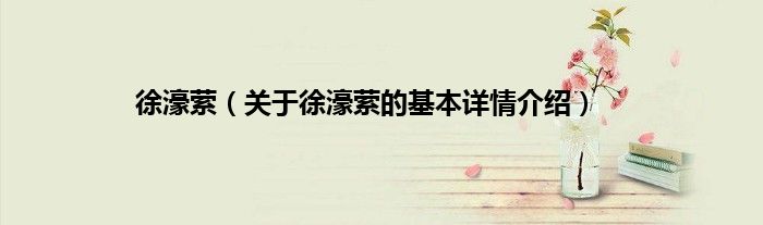 徐濠萦（关于徐濠萦的基本详情介绍）