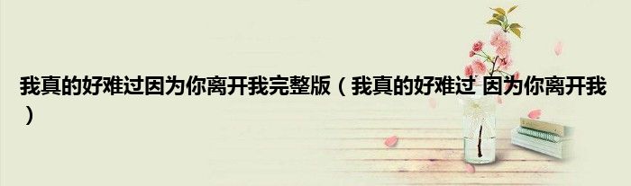 我真的好难过因为你离开我完整版（我真的好难过 因为你离开我）