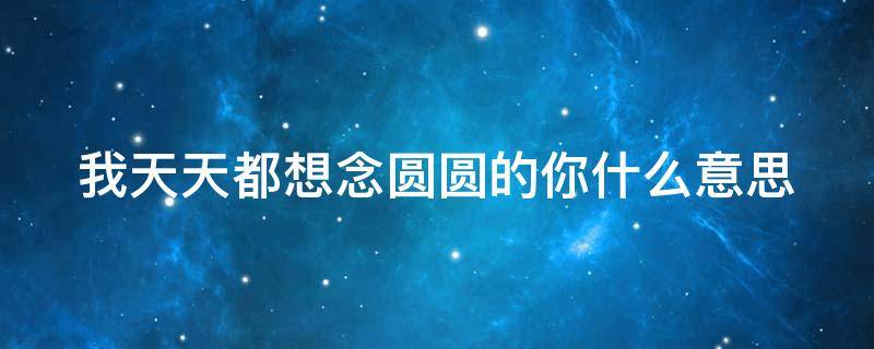 我天天都想念圆圆的你什么意思