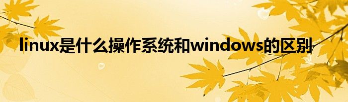 linux是什么操作系统和windows的区别
