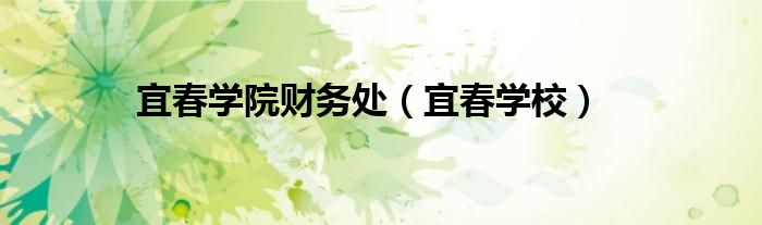 宜春学院财务处（宜春学校）
