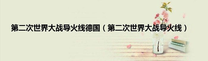 第二次世界大战导火线德国（第二次世界大战导火线）