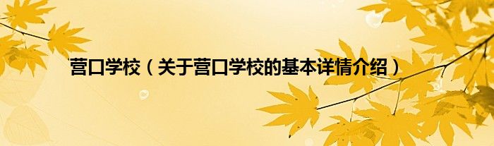 营口学校（关于营口学校的基本详情介绍）