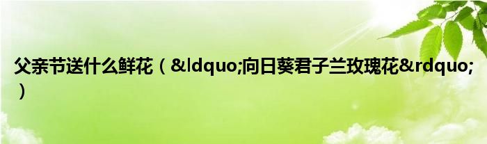 父亲节送什么鲜花（&amp;ldquo;向日葵君子兰玫瑰花&amp;rdquo;）