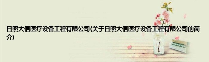 日照大信医疗设备工程有限公司(关于日照大信医疗设备工程有限公司的简介)