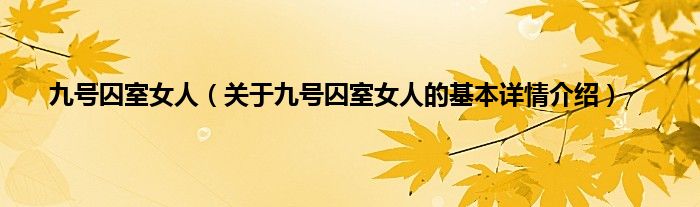九号囚室女人（关于九号囚室女人的基本详情介绍）