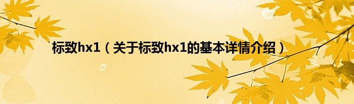 标致hx1(关于标致hx1的基本详情介绍)