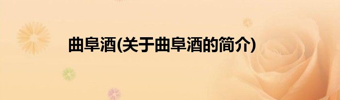 曲阜酒(关于曲阜酒的简介)