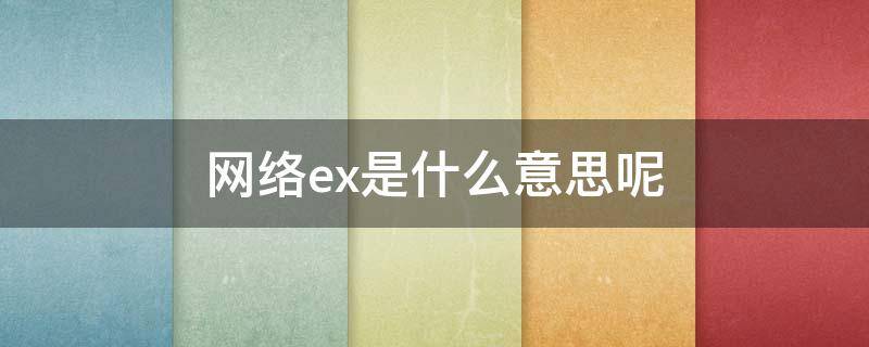 网络ex是什么意思呢