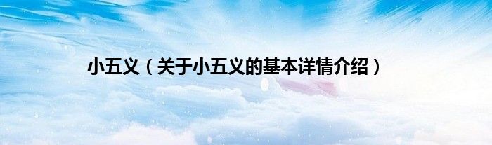 小五义(关于小五义的基本详情介绍)