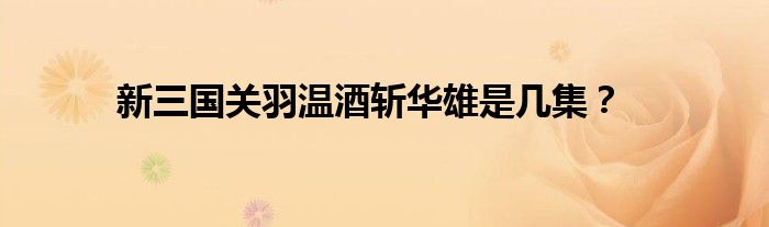 新三国关羽温酒斩华雄是几集？