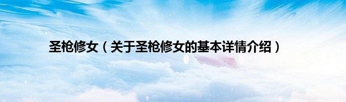 圣枪修女（关于圣枪修女的基本详情介绍）