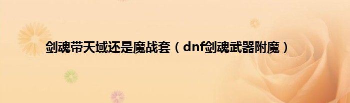 剑魂带天域还是魔战套（dnf剑魂武器附魔）