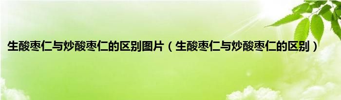 生酸枣仁与炒酸枣仁的区别图片（生酸枣仁与炒酸枣仁的区别）