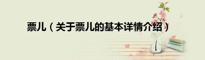 票儿（关于票儿的基本详情介绍）