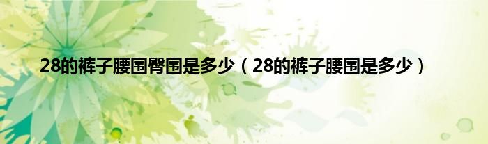 28的裤子腰围臀围是多少（28的裤子腰围是多少）