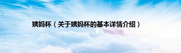 姨妈杯（关于姨妈杯的基本详情介绍）