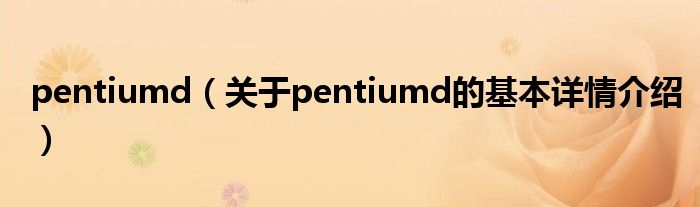pentiumd（关于pentiumd的基本详情介绍）