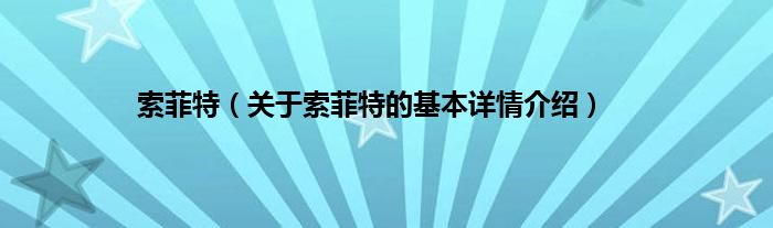 索菲特（关于索菲特的基本详情介绍）