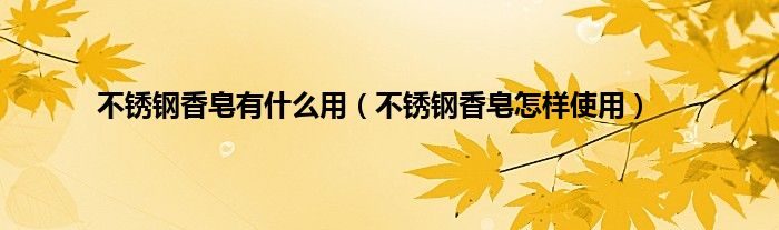 不锈钢香皂有什么用（不锈钢香皂怎样使用）